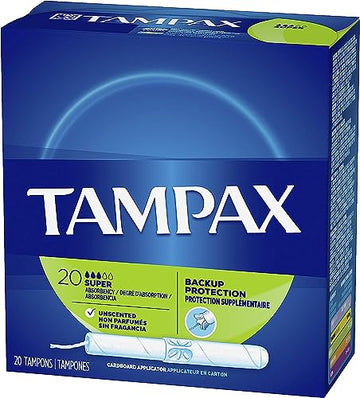 Tampax Tampons, Super Absorbency, Cardboard Applicator, Leakgaurd Skirt, Unscented, 20 Count TampaxAu supplements