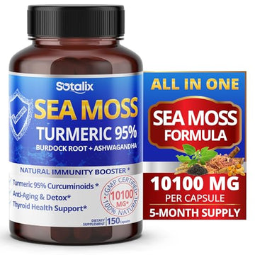 Sotalix Sea Moss Capsule 10100mg with Ashwagandha, Burdock Root, Bladderwrack SOTALIX SUPPLEMENTAu supplements