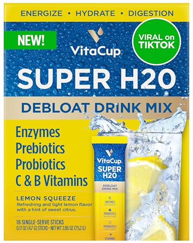 VitaCup Super H2O Bloating Relief and Digestive Health Drink Mix Packets, Probiotics VitaCupAu supplements