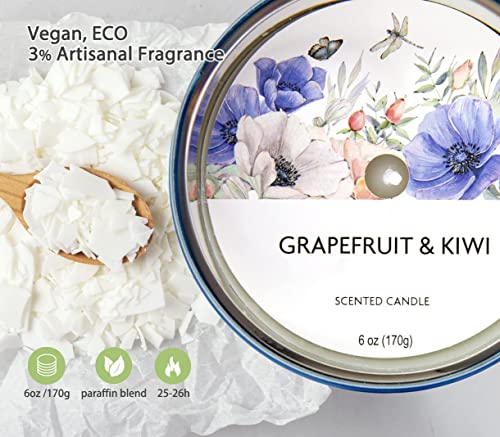 Grapefruit & Kiwi Scented Candles for Home Aromatherapy Candle Gifts for Women, Long Lasting Glass BrifulAu supplements