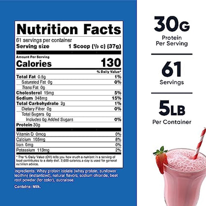 Nutricost Whey Protein Isolate (Strawberry Milkshake) 5LBS NutricostUS supplements
