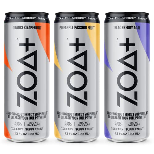 ZOA+ Plus Sugar Free Pre Workout Drinks Bundle | 12 Fl Oz, (36 Pack) | Nitric Oxide Support ZOAUS supplements