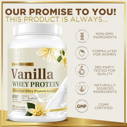 Hello Lovely! Whey Protein Powder, Vanilla Flavored Whey Isolate with 26g Protein Hello Lovely!US supplements