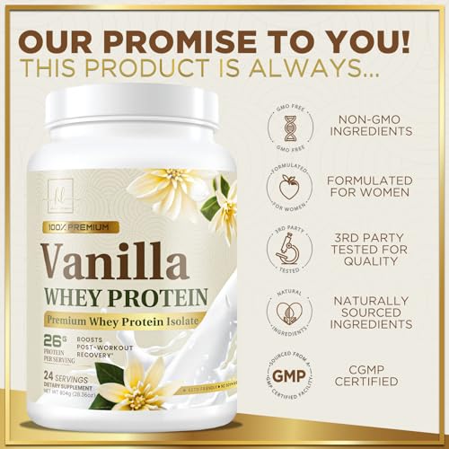 Hello Lovely! Whey Protein Powder, Vanilla Flavored Whey Isolate with 26g Protein Hello Lovely!US supplements