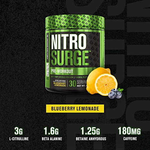 NITROSURGE Pre Workout Supplement - Endless Energy, Instant Strength Gains Jacked FactoryAu supplements