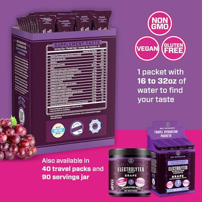 KEY NUTRIENTS Multivitamin Electrolytes Powder Packets - Fruity Grape 20 Pack KEY NUTRIENTSUS supplements