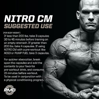 PMD Sports Nitro cm - Nitric Oxide with Agmatine Pre Workout Supplement - Muscle PMDUS supplements