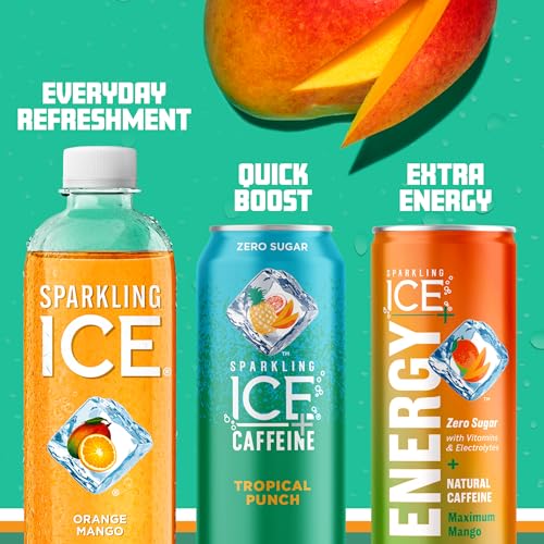 Sparkling Ice, Orange Mango Sparkling Water, Zero Sugar Flavored Water, with Vitamins Sparkling ICEUS supplements