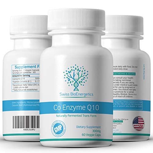 Co Enzyme Q10 CoQ10 300mg 60 Capsules - Superior Naturally Fermented Trans Form swiss bioenergeticsUS supplements