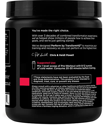 TransformHQ Pre-Workout 28 Servings - Perform - Gluten Free, Non-GMO (Blue Raspberry) TransformHQUS supplements