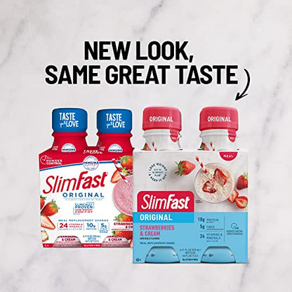SlimFast Meal Replacement Shake, Original Strawberries & Cream, 10g of Ready to Drink Protein SlimFastUS supplements