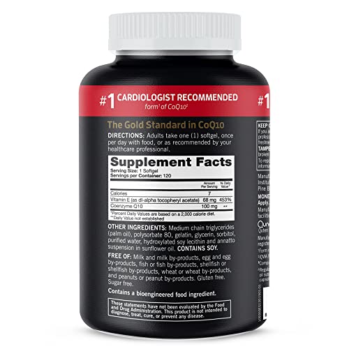 Qunol CoQ10 100mg Softgels, Ultra CoQ10 100mg, 3x Better Absorption, Antioxidant QunolUS supplements