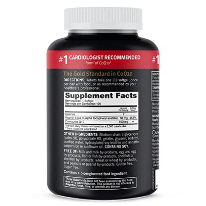 Qunol CoQ10 100mg Softgels, Ultra CoQ10 100mg, 3x Better Absorption, Antioxidant QunolUS supplements