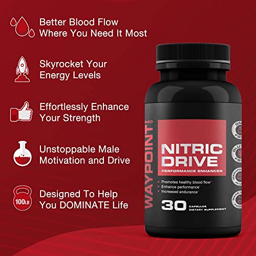 Advanced Nitric Oxide Supplement for Men- 342% Nitric Oxide Booster – Includes L Arginine WAYPOINT HEALTHUS supplements