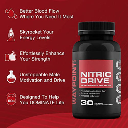 Advanced Nitric Oxide Supplement for Men- 342% Nitric Oxide Booster – Includes L Arginine WAYPOINT HEALTHUS supplements