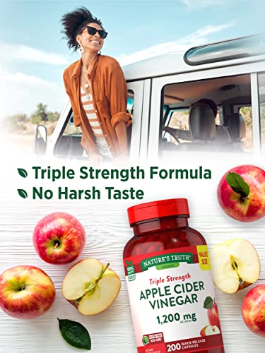 Nature's Truth Apple Cider Vinegar Capsules | 1200mg | 200 Pills | Extra Strength | Value Size Nature's TruthAu supplements