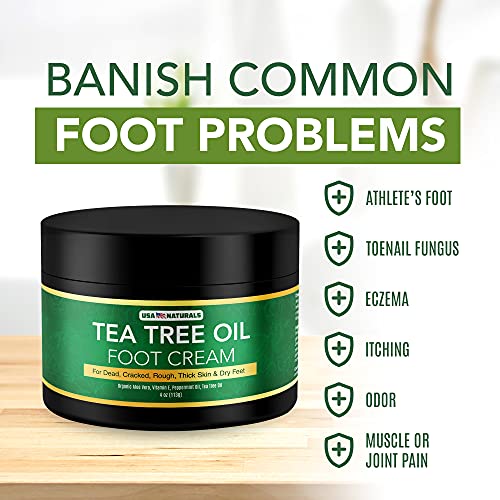 Tea Tree Oil Foot Cream For Dry Cracked Heels Repair - Natural Foot Cream For Dry Cracke USA NaturalsUS supplements