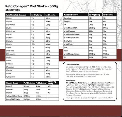 K-GEN Diet Shake Meal Replacement Keto Collagen Powder | Multi Collagen Protein with MCT Oil, Vitamin C K GEN ketogenic enhancementUS supplements