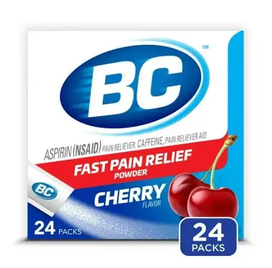 BC Powder Pain Reliever, Cherry Flavor Aspirin Dissolve Packs, 24 Count Powder Packets (6 Pack) BCAu supplements