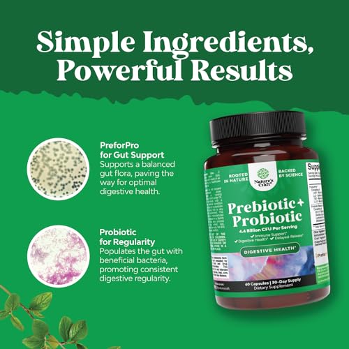 Prebiotics and Probiotics Gut Health Supplement - Super Potent Digestive Health Acidophil Natures CraftUS supplements