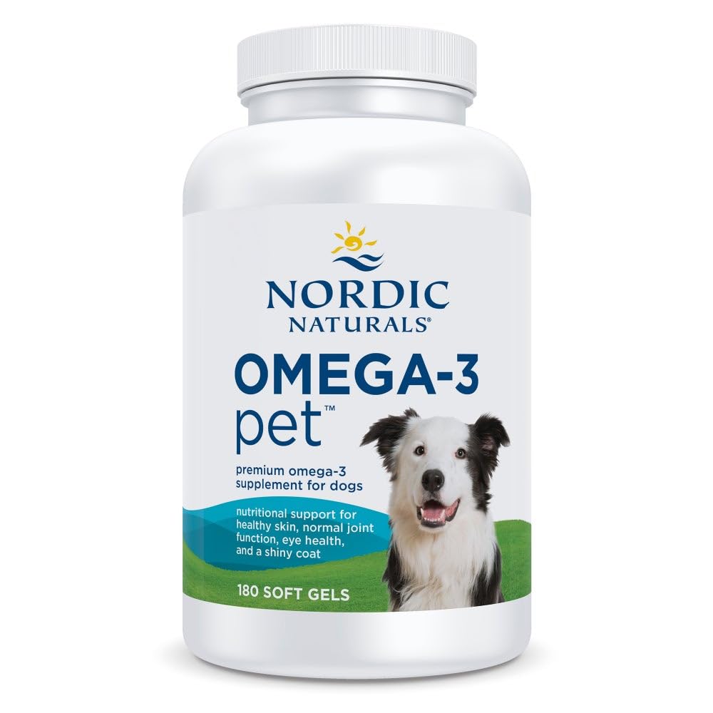 Nordic Naturals Omega-3 Pet, Unflavored - 180 Soft Gels - 320 mg Omega-3 Per Soft Gel - Fish Oil for Dogs with EPA & DHA - Promotes Heart, Skin, Coat, & Immune Health Nordic NaturalsAu supplements