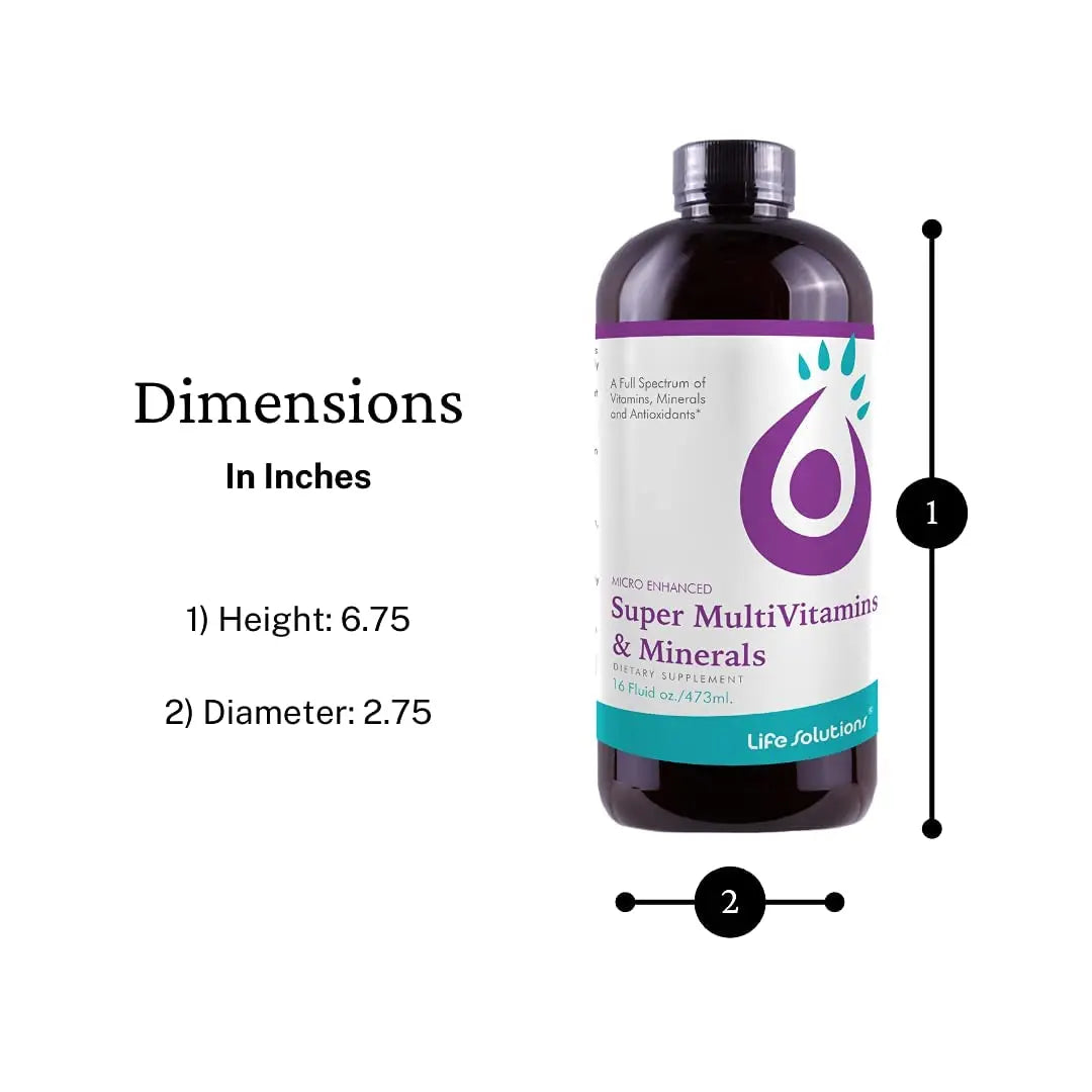 Liquid Super Multivitamin and Minerals - Premium Liquid Vitamins for Enhanced Absorption - Daily Liquid Multivitamin Supplement Life SolutionsAu supplements