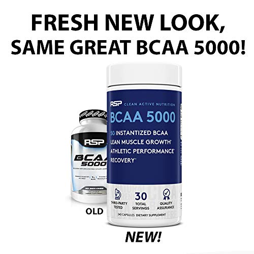 RSP BCAA 5000 (30 Serv), Premium BCAA Capsules for Post Workout Muscle Recovery RSP NUTRITIONAu supplements
