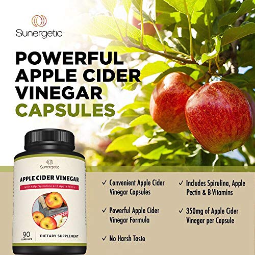 Sunergetic Premium Apple Cider Vinegar Capsules – Includes Apple Pectin, Spirulina SunergeticAu supplements