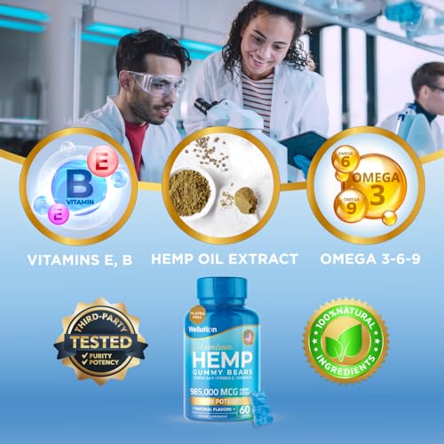 Wellution Hemp Gummies 985,000 High Potency - Fruity Gummy Bear with Hemp Oil WellutionAu supplements