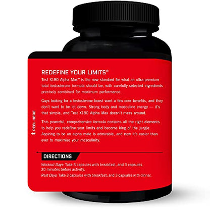 FORCE FACTOR Test X180 Alpha Max, 2-Pack, Total Testosterone and Nitric Oxide Booster Force FactorUS supplements
