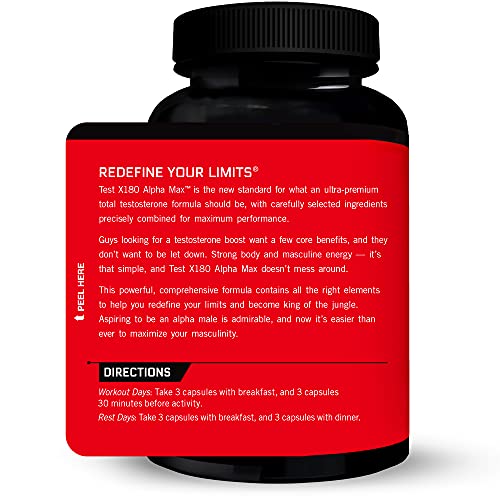 FORCE FACTOR Test X180 Alpha Max, 2-Pack, Total Testosterone and Nitric Oxide Booster Force FactorAu supplements