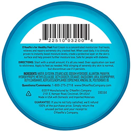 O'Keeffe's for Healthy Feet Foot Cream, Guaranteed Relief for Extremely Dry, Cracked Feet O'Keeffe'sUS supplements