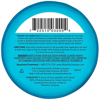 O'Keeffe's for Healthy Feet Foot Cream, Guaranteed Relief for Extremely Dry, Cracked Feet O'Keeffe'sUS supplements
