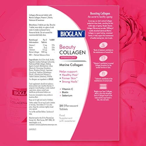 Bioglan Collagen Effervescent | 1000mg | Hydrolysed Marine Collagen BioglanUS supplements