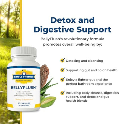 Simple Promise - BellyFlush - Detox and Colon Cleanse - Supports Digestive Health, 60 Capsules Simple PromiseUS supplements