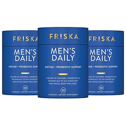 FRISKA Men’s Daily Digestive Enzyme and Probiotics Supplement, Natural Support FR!SKAUS supplements