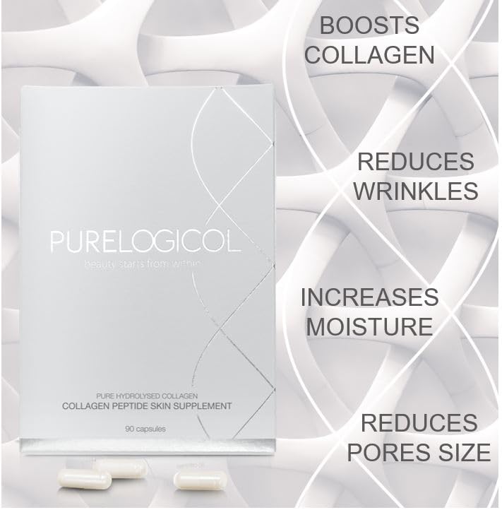 Collagen Tablets, Best Hydrolysed Protein Peptide Skin Supplement - 90 x Collagen Capsules x 800mg PurelogicolAu supplements