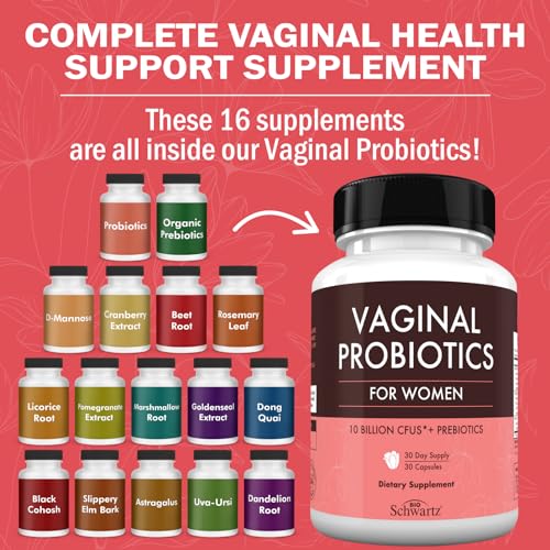 16in1 Vaginal Probiotics for Women (10 Powerful Strains + Organic Prebiotics) BioSchwartzAu supplements