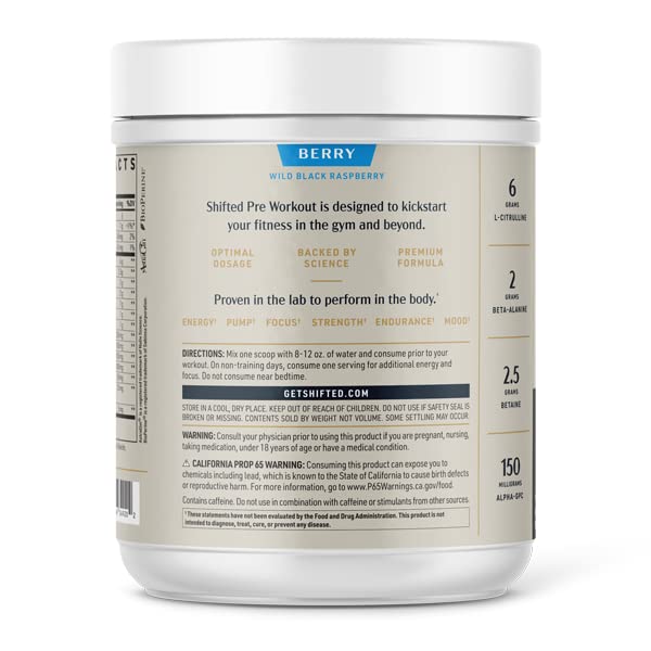 SHIFTED Premium Pre Workout Powder, Energy & Focus Supplement with Creatine Monohydrate SHIFTEDAu supplements