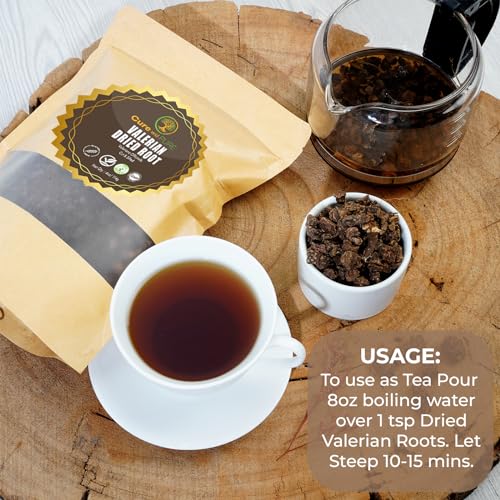 Cure wid Pure Organic Valerian Root Tea - Cut,Sifted & Non-Irradiated Valerian Tea Promotes Cure wid PureAu supplements