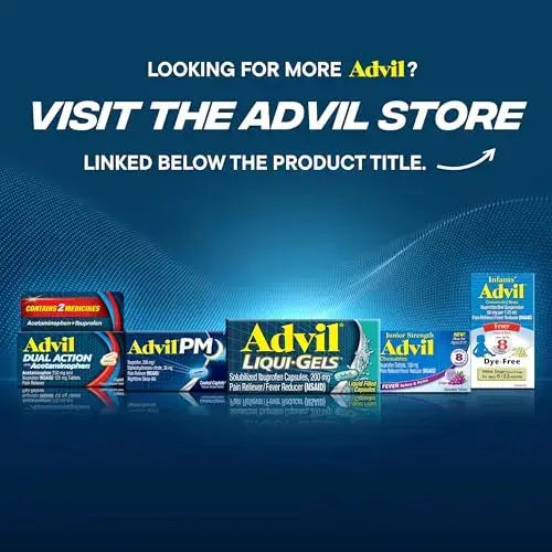 Advil Pain Reliever and Fever Reducer, Pain Relief Medicine with Ibuprofen 200mg for Headache, Backache, Menstrual Pain and Joint Pain Relief - 100 Coated Caplets AdvilAu supplements