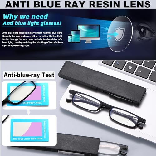 TOVEEN 2 Pack Compact Reading Glasses Anti Blue Light UV, Ultra-thin Slim TR90 Readers TOVEENAu supplements