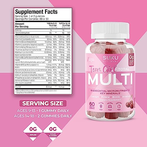 SUKU Vitamins Teen Girl Gummies – Sugar Free Vegetarian Gummy Vitamins Supplement SUKU VitaminsAu supplements