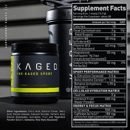 Kaged Pre Sport & Creatine Monohydrate Bundle | Glacier Grape Pre + Unflavored Creatine KagedUS supplements