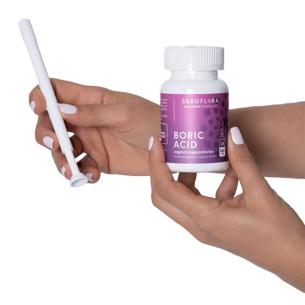 SEROVERA Seroflora Boric Acid Vaginal Suppositories 600 mg + Suppository Applicators Bundle SEROVERAAu supplements