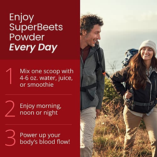 HumanN SuperBeets - Beet Root Powder - Nitric Oxide Boost for Blood Pressure, Circulation & Heart Health Support - Non-GMO Superfood Supplement - Natural Black Cherry Flavor, 30 Servings humanNUS supplements