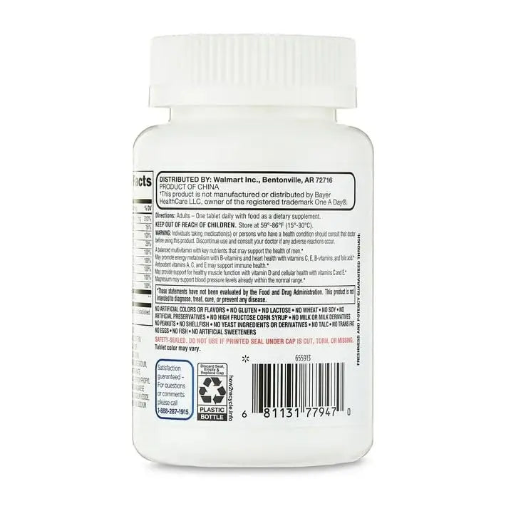 AGILIPET Equate One Daily Men's Multivitamin Multimineral Supplement Tablets, 100 Count Sticker AGILIPETAu supplements