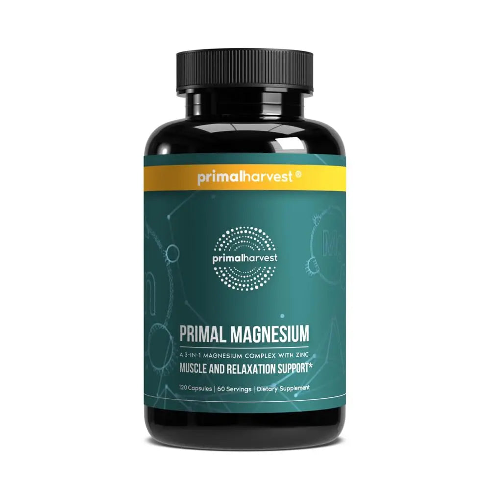 Magnesium Supplement Complex 310mg by Primal Harvest with Magnesium Glycinate, Citrate, Malate, and Zinc 120 Capsules Primal HarvestAu supplements