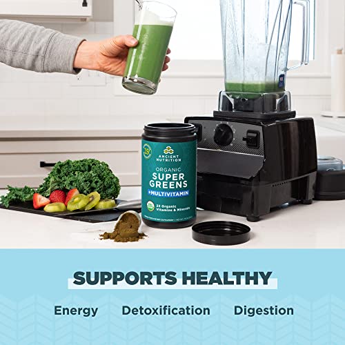 Ancient Nutrition Organic SuperGreens and Multivitamin Powder with Probiotics Ancient NutritionUS supplements